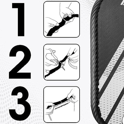 PICKLETECH Pickleball Paddle Protection Tape - 3K PU Interwoven Texture - Paddle Head Edge Guard - Racket Edge Protection Tape -Fit Perfectly Curved Edge -No Wrinkling - color: 3K Black, size: Width 20mm