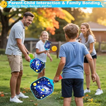 Kids Pickleball Paddles Set of 2, Outdoor Games for Yard Lawn Camping Beach, Lightweight Child-Size Pickleball Set Sports Gifts for Boy Girl 4 5 6 7 8 Year Old