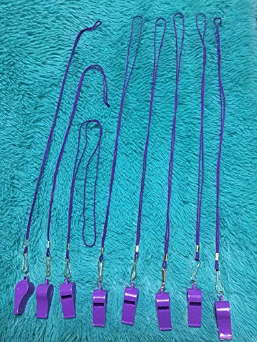 20 Pcs Plastic Loud Whistles with Lanyard for Referee Coaches Basketball Football Sports Training Game Event Lifeguard Survival Emergency Fun School Kids Tool Set Suppliers - color: Purple