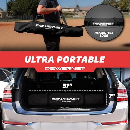 PowerNet Portable Sports Rebounder -Basketball, Volleyball, Soccer, Baseball, Softball and Lacrosse, Backyard & Garage Backstop, Indoor Outdoor Safety Net for Protection - style: 12x9 BLACK Net