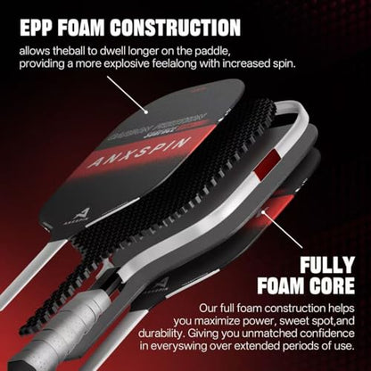 T700 Carbon Fiber Pickleball Paddle, 16mm Thermoformed Foam Core, Textured Spin Surface, 8.8 oz Elongated Paddle for Power, Control and Stability