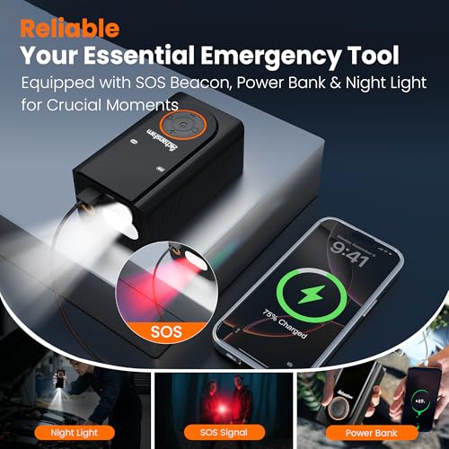 L9 Pro Tire Inflator Portable Air Compressor, 150PSI Cordless Bike Pump, Electric Air Pump with Digital Pressure Gauge, LED Light, Auto Shut-Off, for Motorcycle, Bicycle, Car, Ball