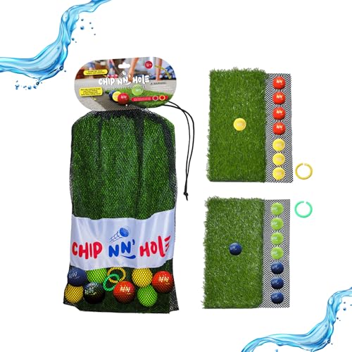 2X Non-Slip Golf Mats & 8X Foam Golf Balls ONLY | Targets NOT Included | CHIP NN' Hole Golf Meets Cornhole Game Mode | Golf Meets Cornhole Game for Backyard, Indoors, Beach, Pool Side