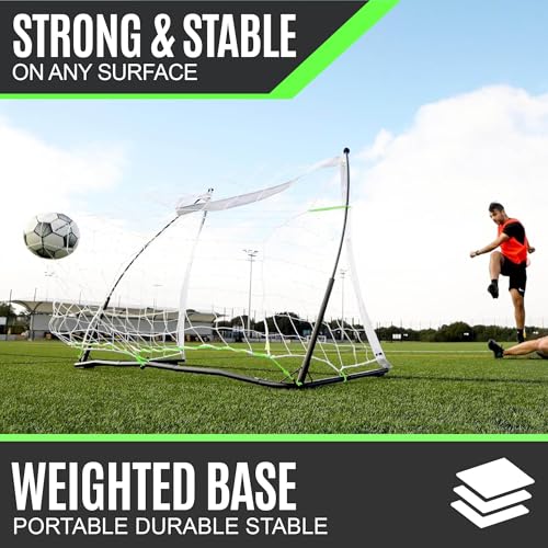 QuickPlay Kickster Elite Portable Soccer Goals - Ultra Fast Setup Weighted Training Goals for Backyard, Turf & Indoor Use - Durable Soccer Nets for Home & Team Practice - style: 6 x 4'