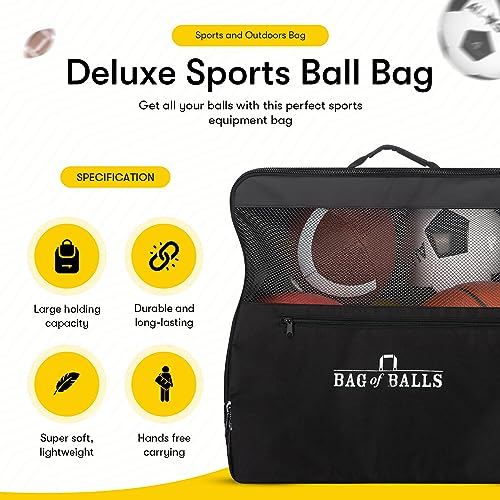 Complete Sports Balls w/Bag, Pump for Boys - Kickball, Volleyball, Soccer Ball, Football, Basketball - Outdoor Play