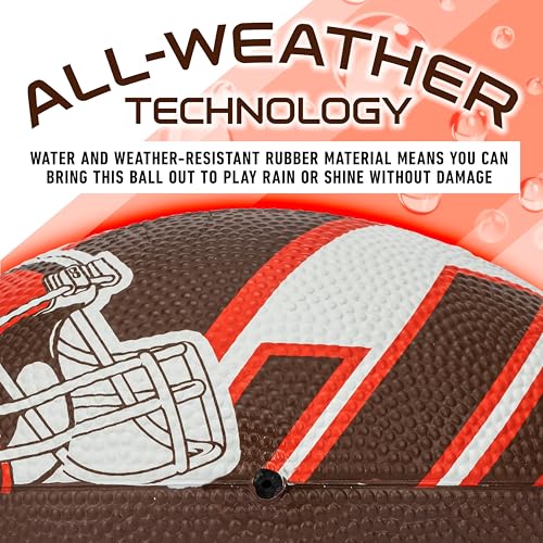 Franklin Sports NFL Team Footballs - Rubber Youth Mini Balls for All Teams - Kids 8.5" Football + Air Pump Sets - Official NFL Licensed - style: Cleveland Browns