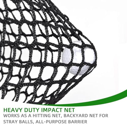 Golf Hitting Practice Net – Heavy Duty Golf Net for Backyard Driving Real Golf Balls, Multi-Sport Barrier Net for Baseball, Hockey, Soccer – with Bungee Cords & Zip Ties - size: 10Ft×10Ft
