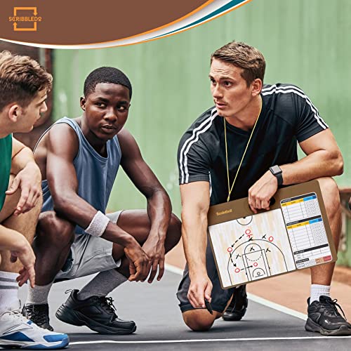 Basketball Dry Erase Board for Coaches 15x10.5 Double Sided Whiteboard Coaching Board Equipment Includes 2 White Board Markers for the Basketball Accessories the Perfect Coach Gifts