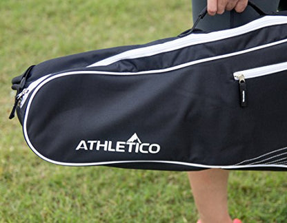 Athletico Tennis Bag and Racketball Bag - Tennis Bags for Women and Men to Hold Tennis Racket, Racquetball Racket, Pickleball Paddles and Other Equipment or Gear - color: Black