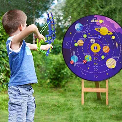 BooTaa 29" Large Dart Board for Kids, Kids Dart Board with Sticky Balls, Boys Toys, Indoor/Sport Outdoor Fun Party Play Game Toys, Birthday Gifts for 3 4 5 6 7 8 9 10 11 12 Year Old Boys Girls - style: 100 Scores +Outer Space + Bow