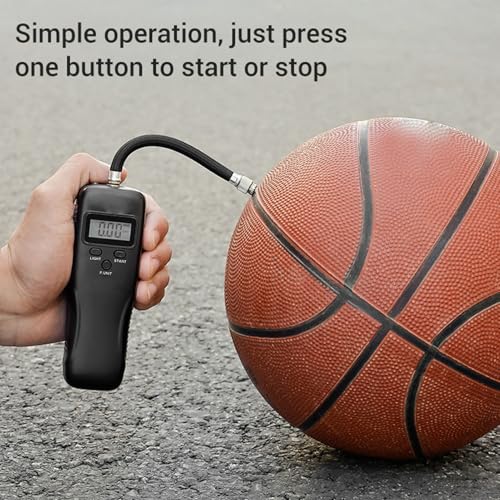 Alomejor Electric Ball Pump ABS Portable Automatic Air Pump 600mAh 15 PSI Fast Ball Inflator for Basketball Football Volleyball Soccer Players Indoor Outdoor Use