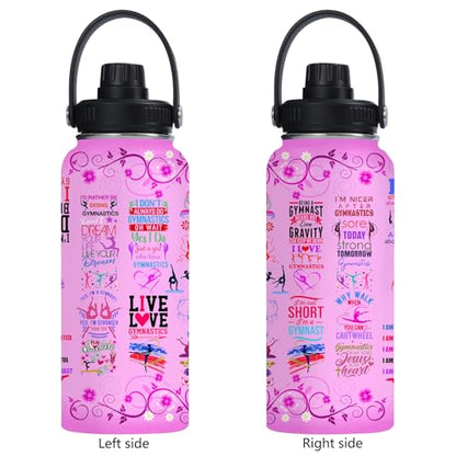 Gymnastics Water Bottle 32oz Gymnastics Stainless Steel Tumbler Gymnastics Insulated Bottles For Men Women Gymnastics Gifts For Gymnastics Lover Player Fan Coach - color: Gymnastics