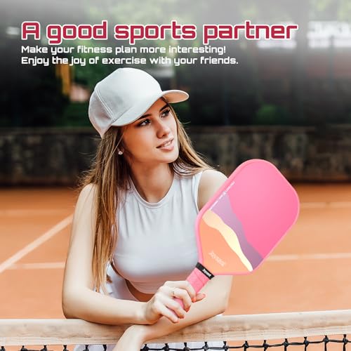 Pickleball Paddles Set of 2, Lightweight Pickleball Racket for Beginner, USAPA Approved Fiberglass Surface Pickleball Set with Non-Slip Comfort Grip