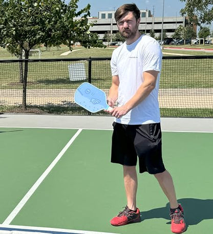 Funny Pickleball Paddles | USAPA Approved Paddle | T700 Carbon Fiber Surface | Propropylene Honeycomb Core | Non-Slip Cushion Grip | Single Paddle | High Grit & Spin | Fun Design - color: Fish