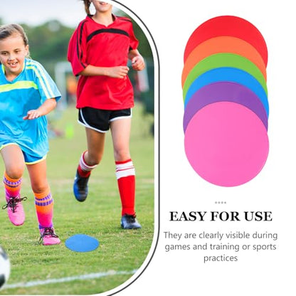 6pcs Soccer Training Flat Disc Markers 9" Diameter, Non-Slip Football Practice Floor Markers for Agility Drills, Speed and Skills Training Equipment for Field and Backyard Use