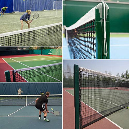 Tennis Net 42FT Professional Heavy Duty Nylon Net, Compatible with All Standard Tennis Posts, Included Indoor Outdoor Court - style: double-layer tennis net