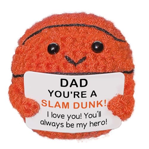 Funny Fathers Day Dad Gifts from Daughter Son Wife, Handmade Crochet Basketball Gift for Dads, Ideal Father’s Day Birthday Gifts for Father Daddy New Dads, I Love You Dad Decor Gift for Stepdad - color: Basketball2