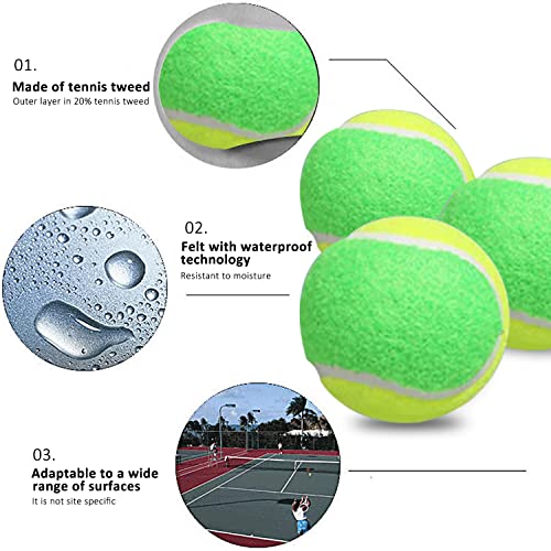 URBEST Tennis Ball 12 Packs Training Tennis Balls Practice Balls for Novice Player, Pet Dog Playing Balls with Mesh Carry Bag - color: Yellow-green