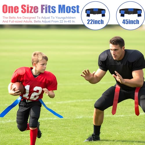 16 Pcs Flag Football Belts, Adjustable Flag Football Set with Flags, Suitable