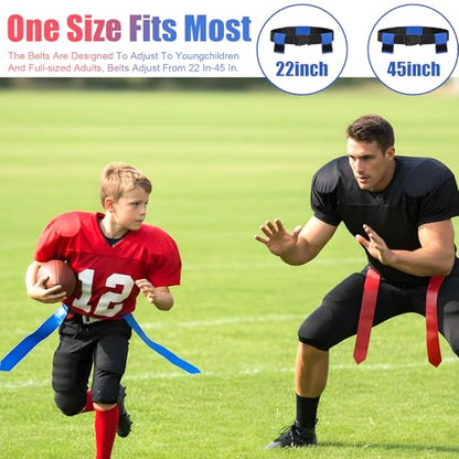 16 Pcs Flag Football Belts, Adjustable Flag Football Set with Flags, Suitable