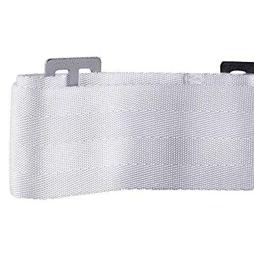 Cannon Sports Premium Tennis Net Center Strap Anchor with Clip - Adjustable Height Heavy Duty White Polyester Webbing with Metal Buckle & Snap Clip - Quick Attachment for Court Use