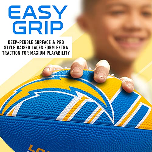 Franklin Sports NFL Team Footballs - Rubber Youth Mini Balls for All Teams - Kids 8.5" Football + Air Pump Sets - Official NFL Licensed - style: Los Angeles Chargers