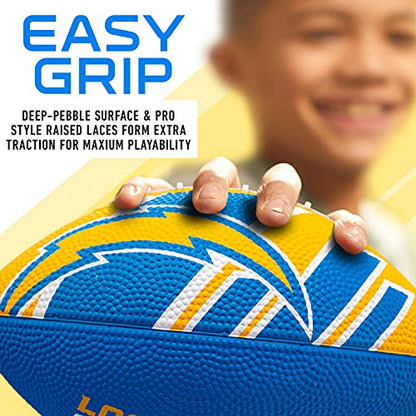 Franklin Sports NFL Team Footballs - Rubber Youth Mini Balls for All Teams - Kids 8.5" Football + Air Pump Sets - Official NFL Licensed - style: Los Angeles Chargers