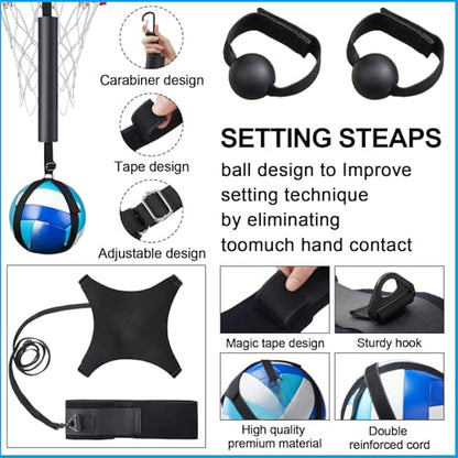 4 Pcs Volleyball Training Equipment Aid Volleyball Spike Trainer Training Technique Solo Trainer for Beginners Practicing Serving Setting Spiking and Arm Swing, Volleyball Gift for Adult Teen