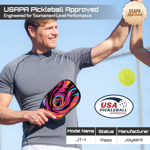 Pickleball Paddles Set, USAPA Approved Carbon Fiber Pickleball Set of 2 with Beginner Pickleball Rackets, Indoor Outdoor Pickle Balls for Adults Men Women, JT-1 - color: Surge