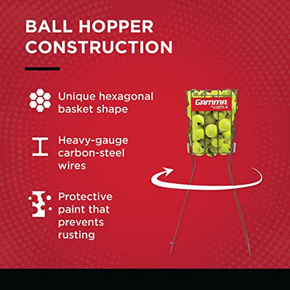 Gamma Sports BallHopper, Brute 325, Hoppette 50, Hi Rise 75, & Pro 90, Tennis Ball Hoppers & Carts, Easy Pick Up, Carrying & Storage, Durable, Pickleball, Padel