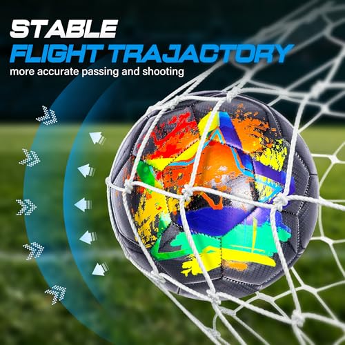 Size 4 Soccer Ball, Durable Long-Lasting Construction Soccer Balls for Kids Teens Boys Girls Youth Soccer Players Skill Practicing Training Gifts