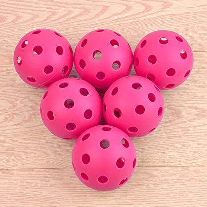 Coopay 24/80 Pack Practice Baseball SoftBalls Plastic Training Balls Lightweight Hollow Balls with a Drawstring Bag for Hitting, Baseball Training Indoor Outdoor Use - color: Pink, style: 24 Pack