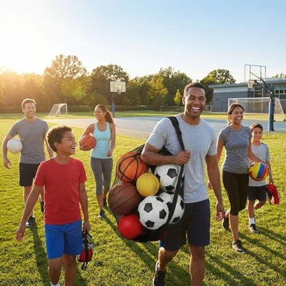 Keeble Outlets Basketball Bag | Large Mesh Ball Bag for Basketballs, Soccer Ball, Volleyball Ball & Sports Equipment | Heavy Duty Mesh Bag | Ball Storage Net with Strap | Sports Bag for Equipment