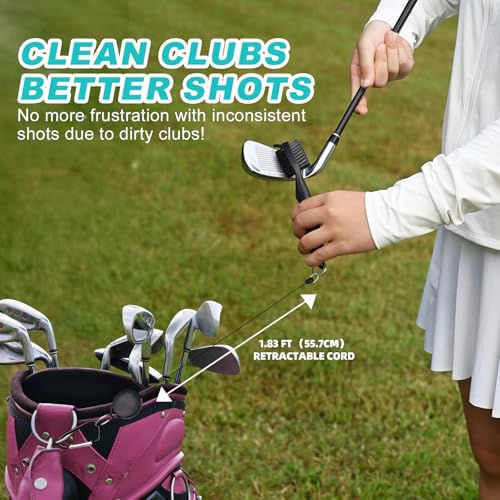 17 Pcs Golf Accessories Kit, Includes Cleaner Brush, Towel, Plastic Tees, Golf Ball Bag with Hook, Ball Marker Divot Tool, Score Counter, Essentials Kit for Women Man Gifts