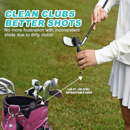 17 Pcs Golf Accessories Kit, Includes Cleaner Brush, Towel, Plastic Tees, Golf Ball Bag with Hook, Ball Marker Divot Tool, Score Counter, Essentials Kit for Women Man Gifts