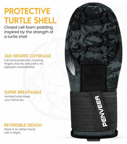 Baseball Sliding Mitt Youth & Adult, Sliding Glove for Baseball, Softball Sliding Guard, Left and Right Hands - color: Black Camo, size: Adult