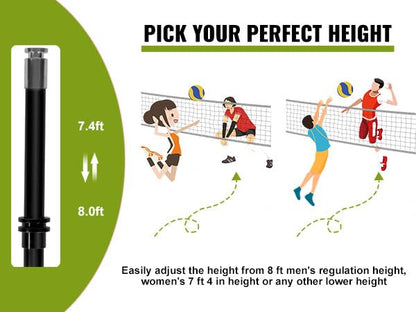VEVOR Volleyball Training Net System,8 * 11/12 * 11ft/Pitching Practice/Spiking Practice/14 Net,Portable Net Station, Easy Setup Indoor Outdoor Target Net for Serving Spiking Setting - style: 14" Net
