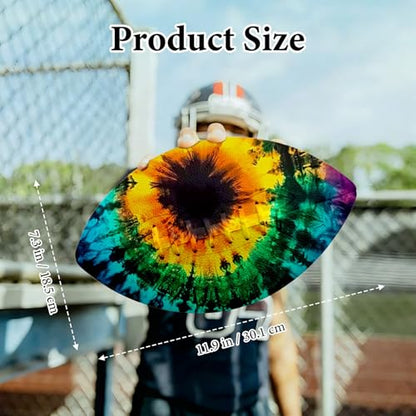 American Football, Official Size 11.9 x 7.3 Inch, Premium Composite Leather High-Grip Ball with Pro-Style Lacing, Unique Prints for Training, Games & Gifts - color: Rainbow Abstract