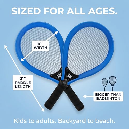 Whackminton Outdoor Game Set - No Net Required! - Fun Racket Game for All Ages - Perfect Outdoor Sport for Park, Backyard, Lawn, Beach, Camping