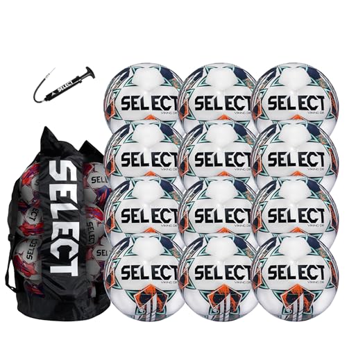 SELECT Viking DB Soccer Ball - color: White/Teal/Orange V24 - 12-Ball, size: 4
