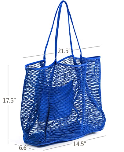 HOXIS Mesh Beach Tote Womens Shoulder Handbag - color: Klein Blue
