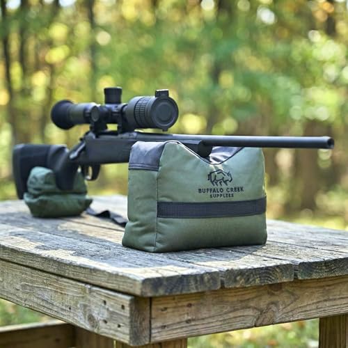 Buffalo Creek Supplies All Weather Durable Front and Rear Shooting Rest Bags, Rifle Rest Sand Bag for Bench Rest Shooting, Hunting, Target & Competitive Sports Shooting-Unfilled