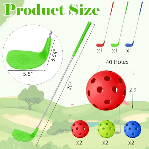 3 Pack 36" Backyard Golf Club with 6 Balls Outdoor Game Set, Right Hands Training Practice Course Portable Golf Play Gift for Family Beach Camping Lawn Park Yards Grass Home Indoor