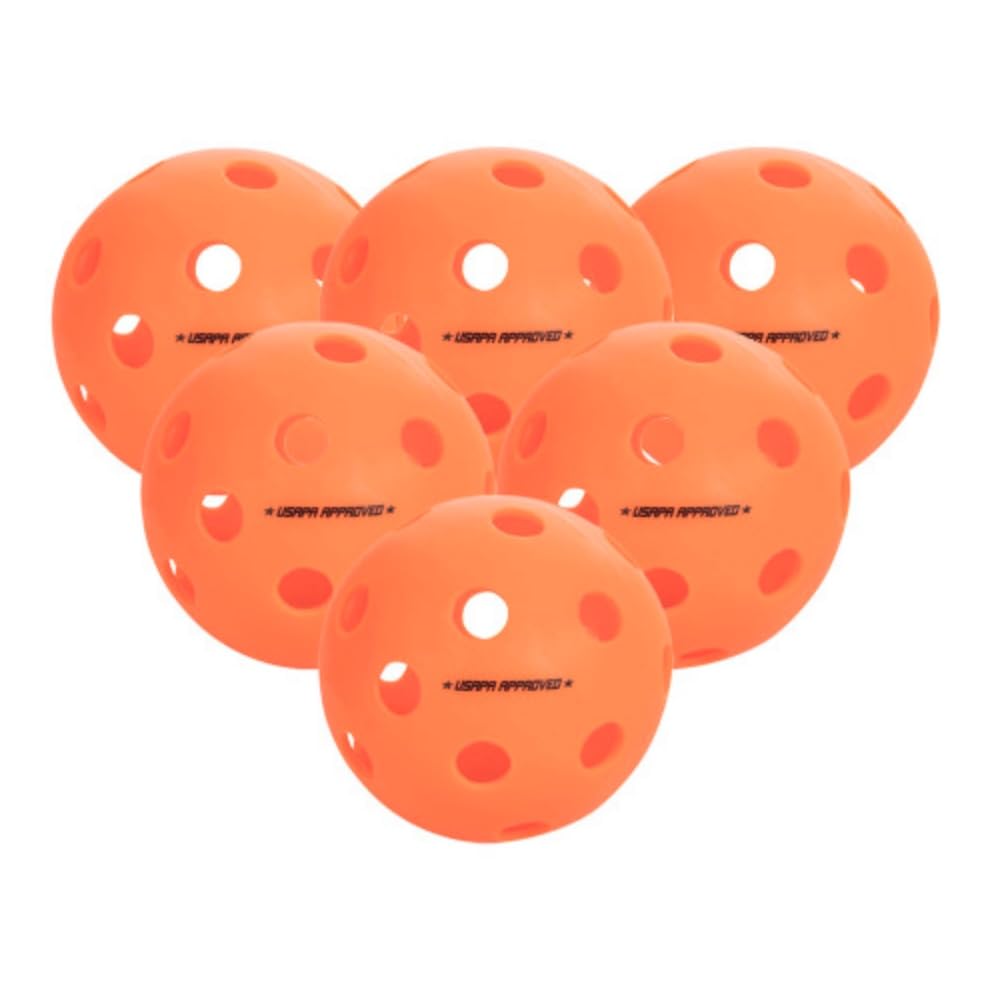 Indoor Pickleball Balls | The Balls Offer Superior Balance and a consistent Feel. 6 Pack – Orange