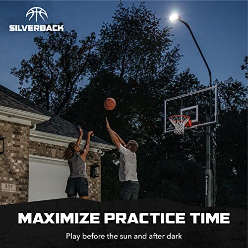 Silverback LED Basketball Hoop Light Illuminates Backboard, Rim, and Court and Fits Square Silverback and Goaliath In-Ground Hoops