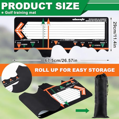 WinnerWhy Golf Training Mat Practice Swing Mat Practice Equipment for Beginner Posture Assistance Entry Level Golf Stance Corrector Indoor Outdoor