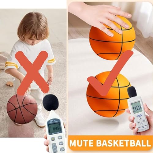 Silent Basketball Size 7 (29.5") - 2026 New Upgrade Foam Basketball Arcade Game Indoor | Ball for Quiet Dribbling and Indoor Training,Pro PU Foam Ball – Higher Bounce