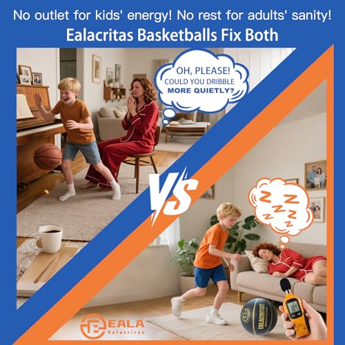 Groove-Grip Silent Basketball & Hoop Gift Set - High-Density Foam with Textured Surface, All-Weather Indoor Practice, Ready-to-Give Pro Training Kit - color: Black