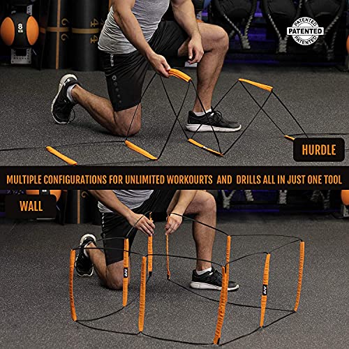 Agility Ladder, Agility Training Equipment, Soccer Speed Ladder, Football Footwork Ladder, Workout Ladder for Kid Adult, Foldable Instant Set-up & Tangle-Free & Carry Bag(4/8/8+4/12 Rung) - size: 8 rung