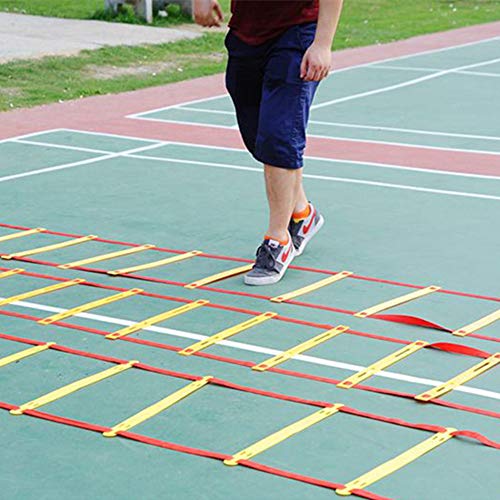 Fitness Agility Ladder Training Equipment, Improve Coordination, Speed, Develop Explosive Power, Strength and Better Footwork,6/8/10/12/14 Rung Agility Ladder + Carry Bag